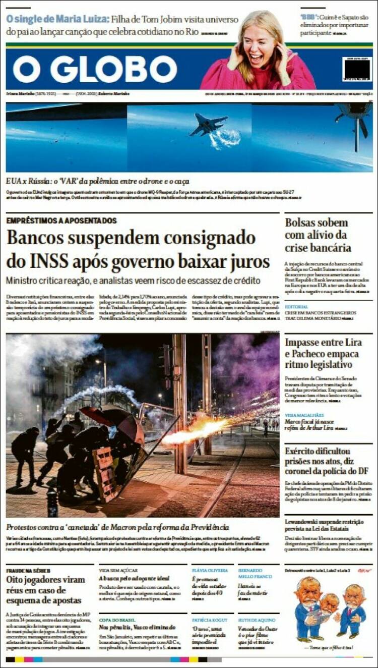 Portada de O Globo (Brasil)
