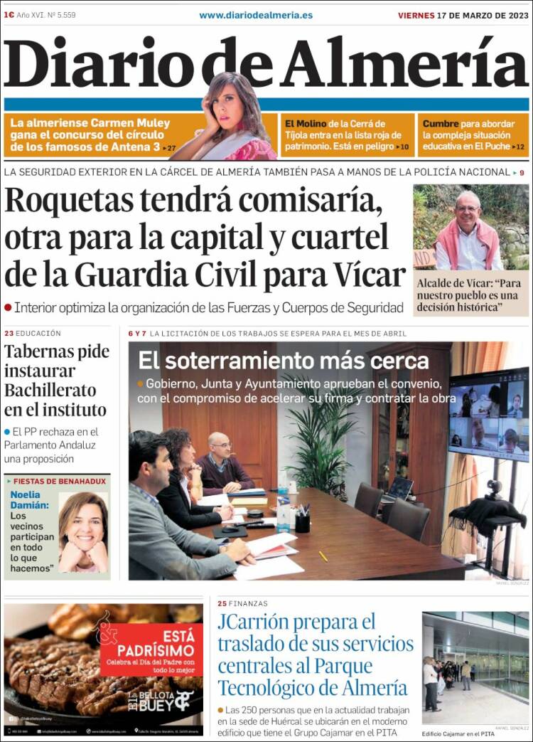 Portada de Diario de Almería (España)