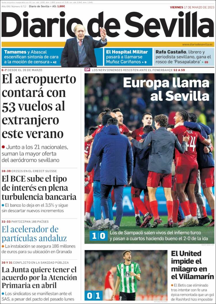 Portada de Diario de Sevilla (España)