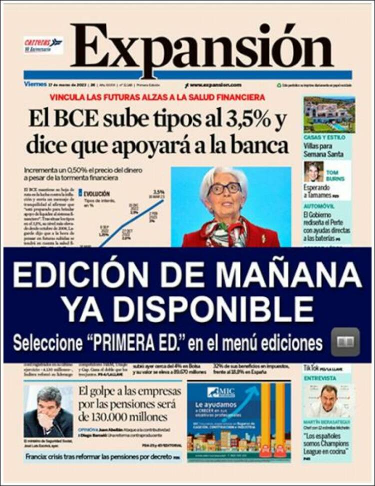 Portada de Expansión (Espa&ntilde;a)