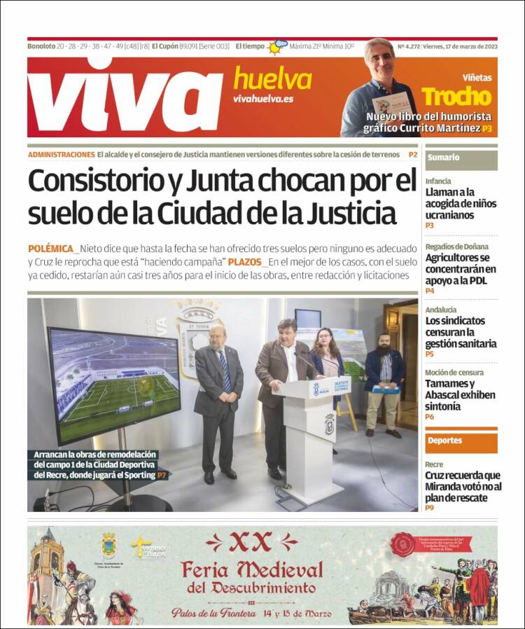 Portada de Viva Huelva (España)