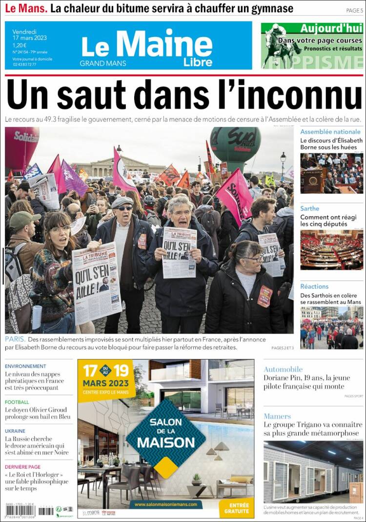 Portada de Le Maine Libre (Francia)