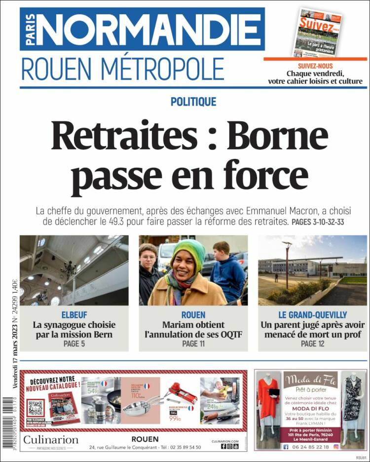 Portada de Paris Normandie (Francia)