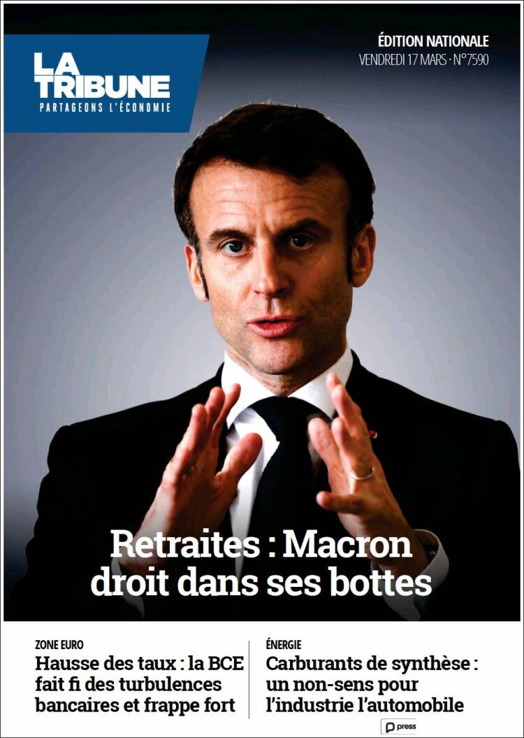 Portada de La Tribune (Francia)