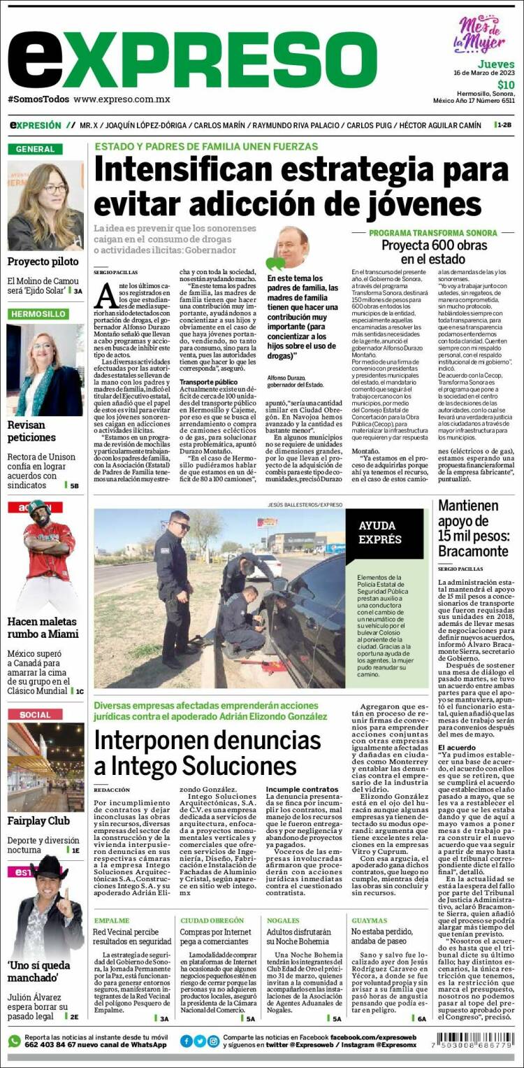 Portada de Expreso (México)
