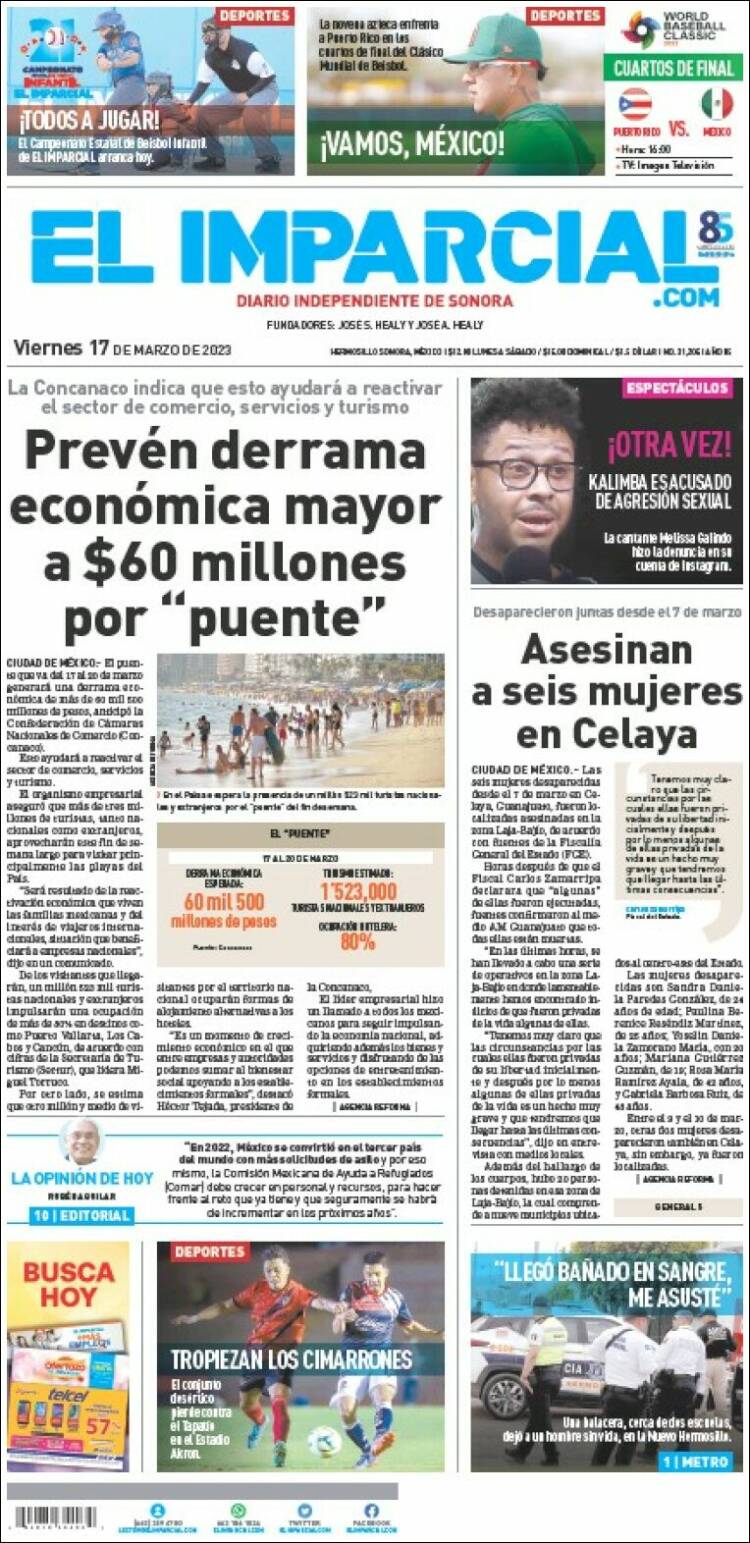 Portada de El Imparcial (México)