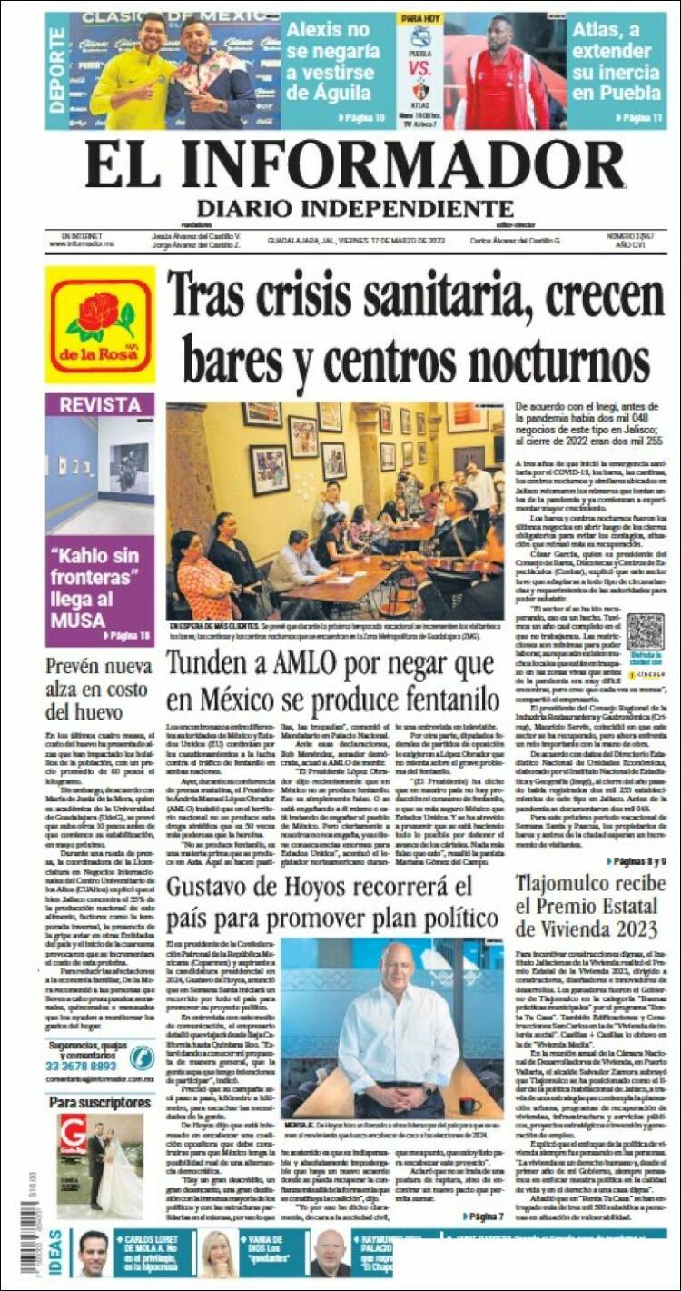 Portada de El Informador (México)