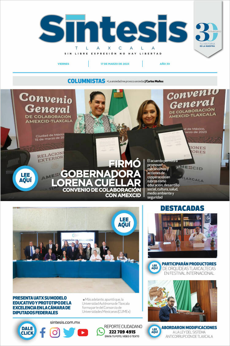 Portada de Síntesis de Tlaxcala (México)