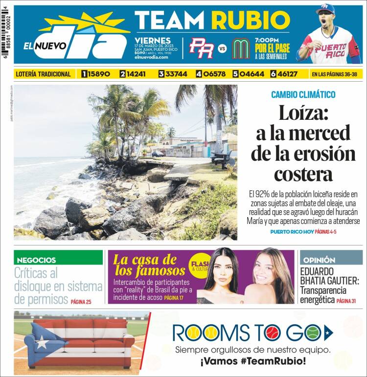 Portada de El Nuevo Día (Puerto Rico)