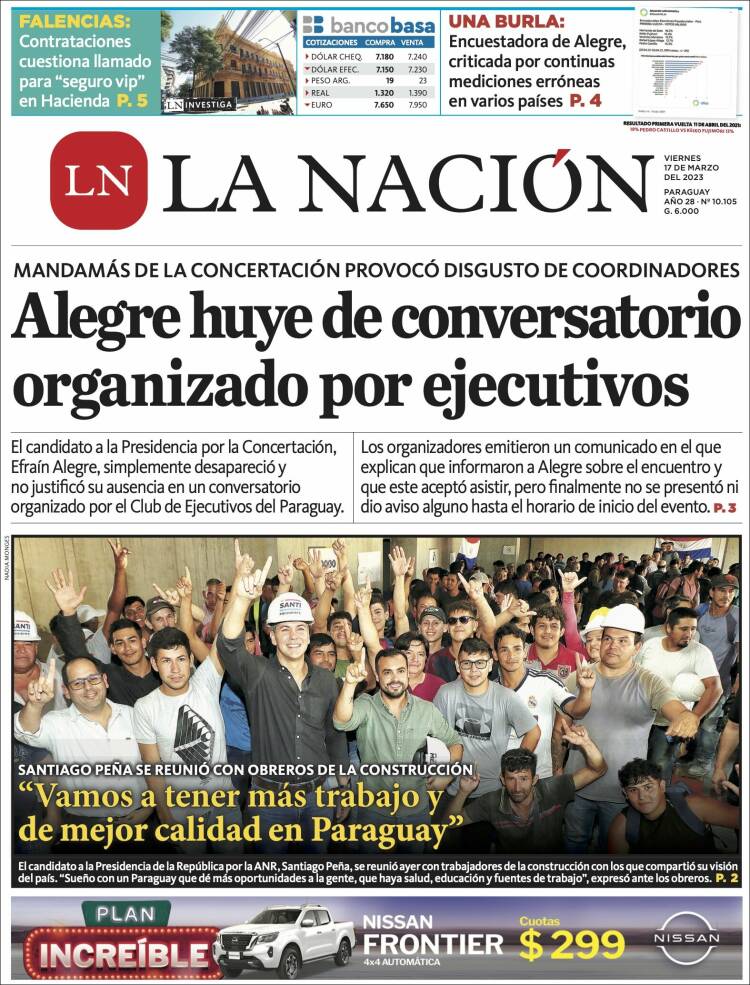 Periódico La Nación Paraguay Periódicos De Paraguay Edición De Viernes 17 De Marzo De 2023