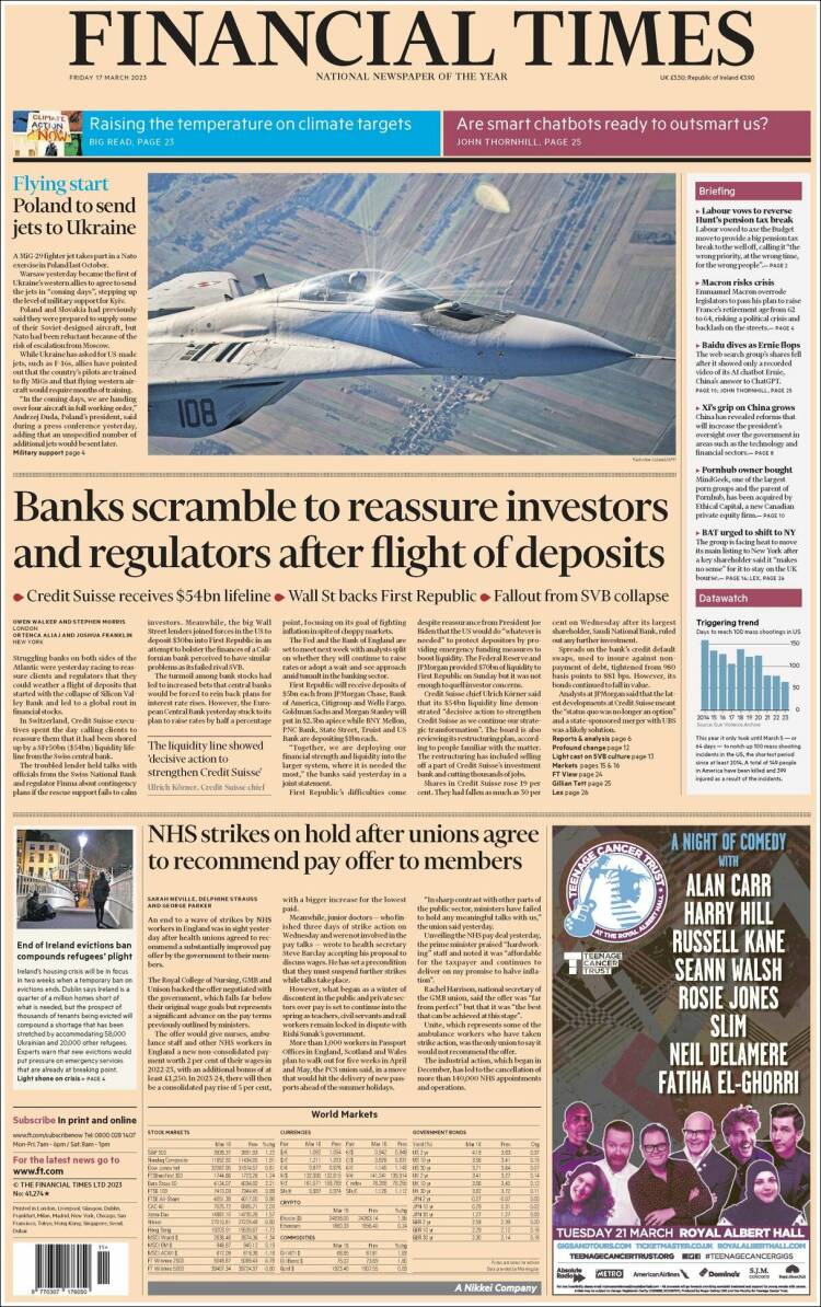 Portada de Financial Times (Reino Unido)