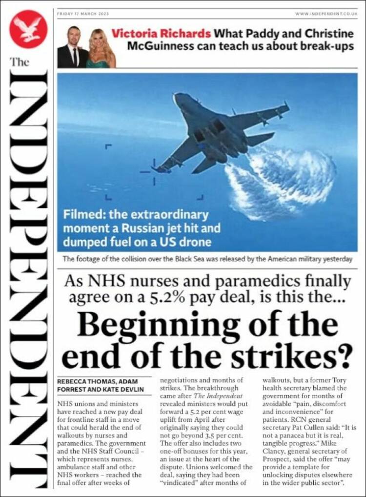 Portada de The Independent (Reino Unido)