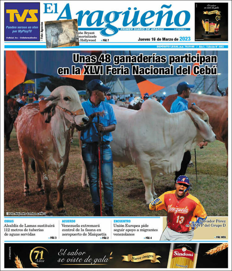 Portada de El Aragüeño (Venezuela)