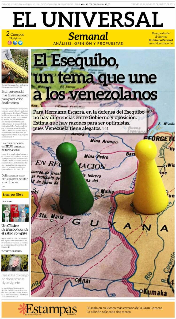 Portada de Universal (Venezuela)