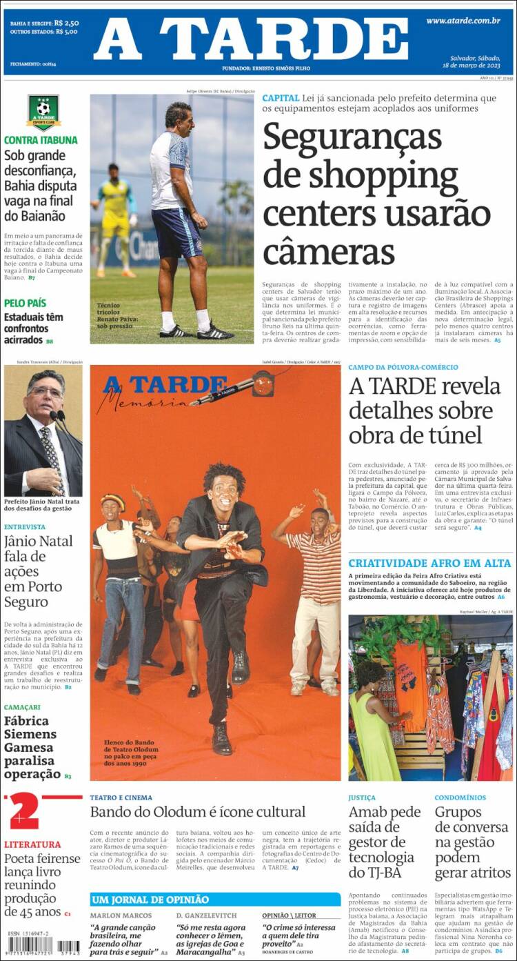 Portada de Diário A Tarde (Brasil)
