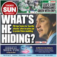 Portada de The Toronto Sun (Canadá)