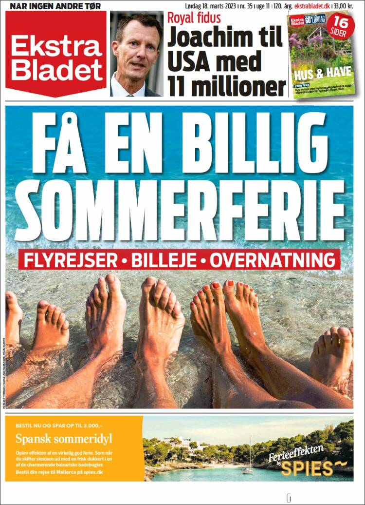 Portada de Ekstra Bladet (Dinamarca)