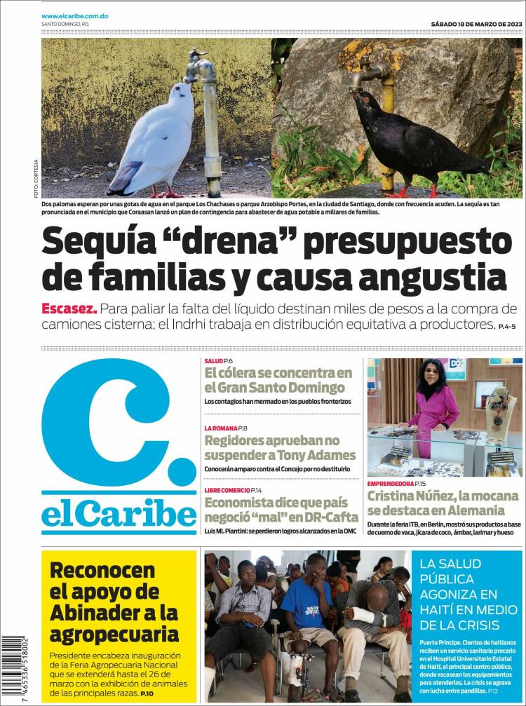 Portada de El Caribe (R. Dominicana)