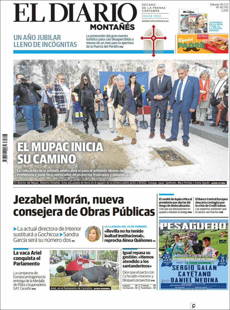 Portada de El Diario Montañés (España)