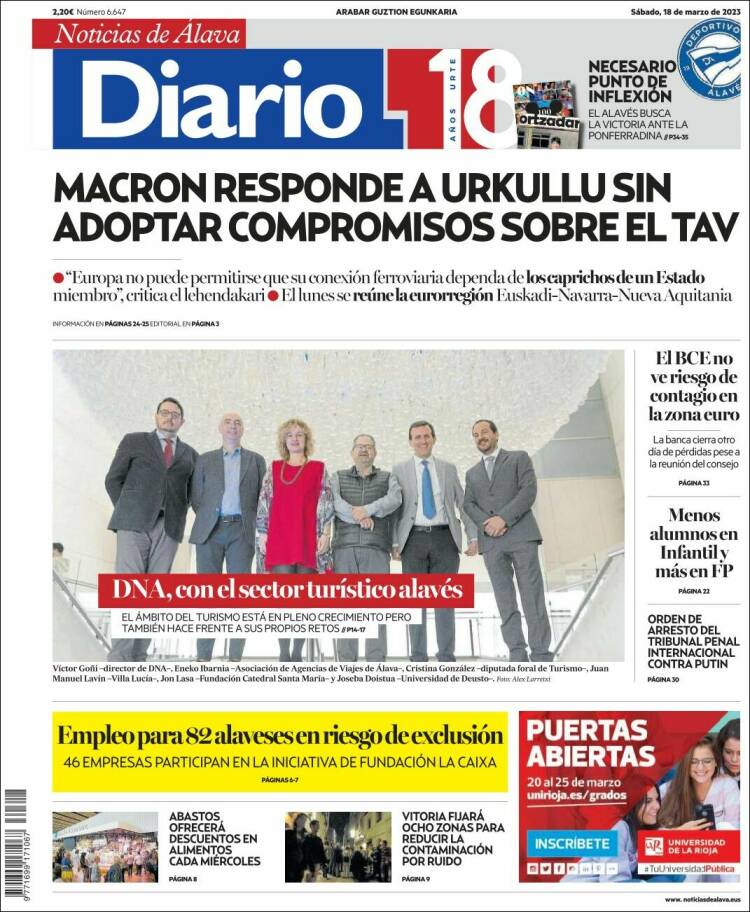 Portada de Noticias de Álava (España)