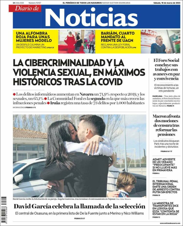 Portada de Noticias de Navarra (España)