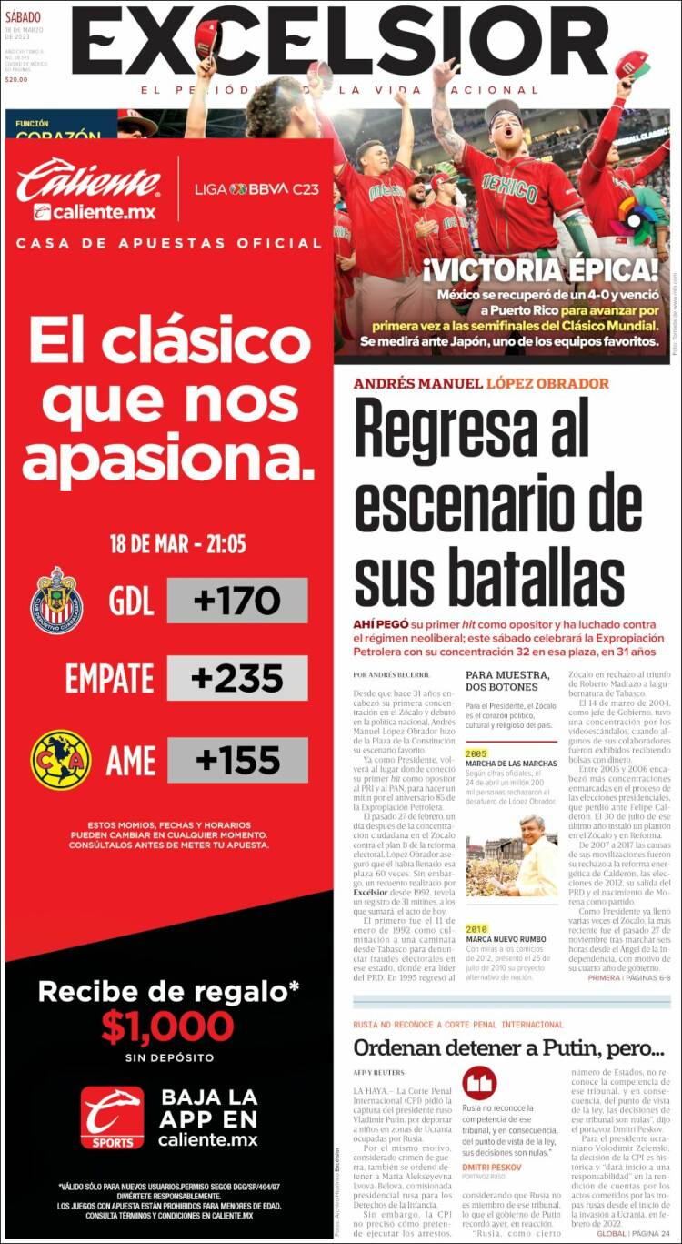 Portada de Excelsior (México)