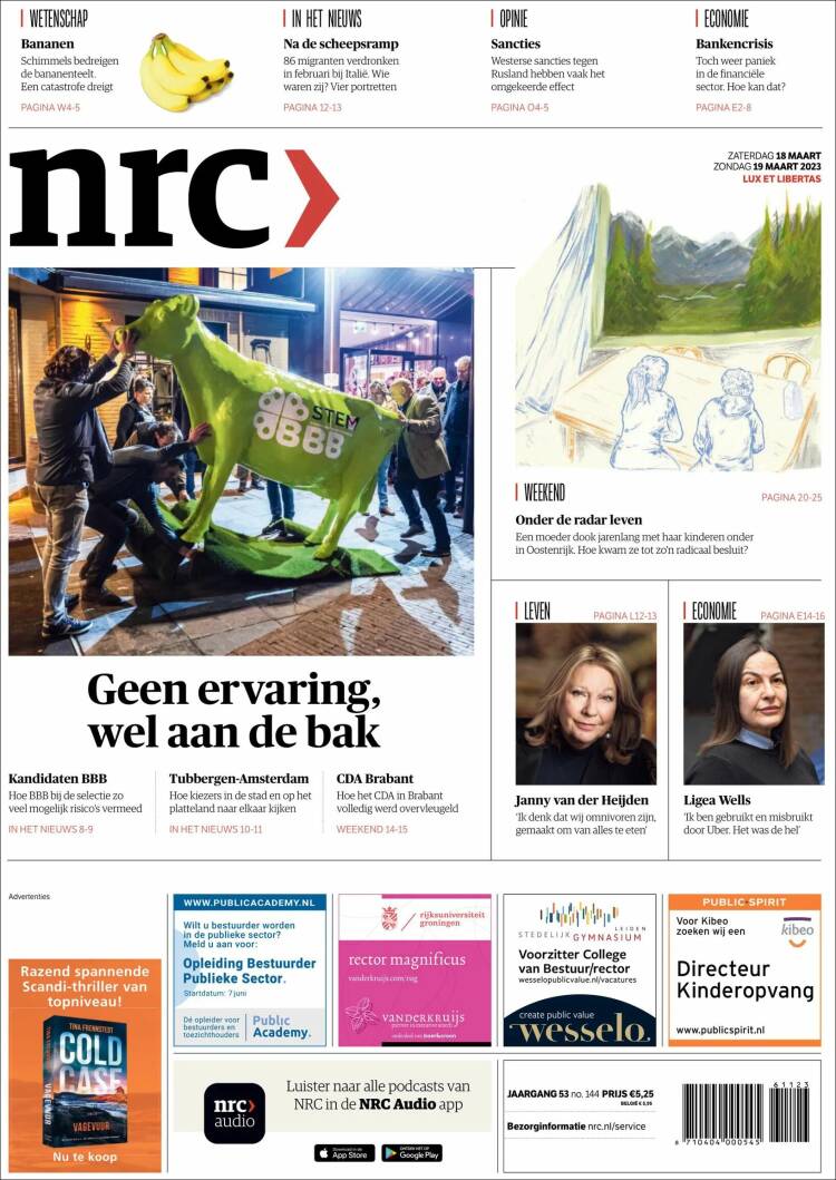 Portada de NRC Handelsblad (Pa&iacute;ses Bajos)