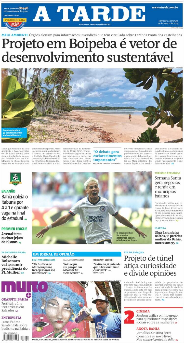 Portada de Diário A Tarde (Brasil)