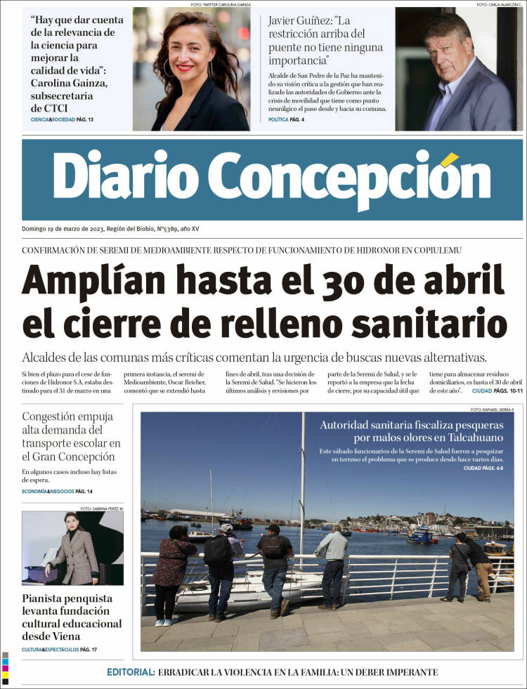 Portada de Diario de Concepción (Chile)
