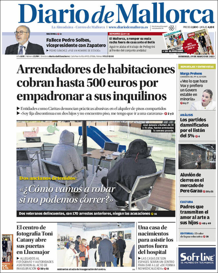 Portada de Diario de Mallorca (España)