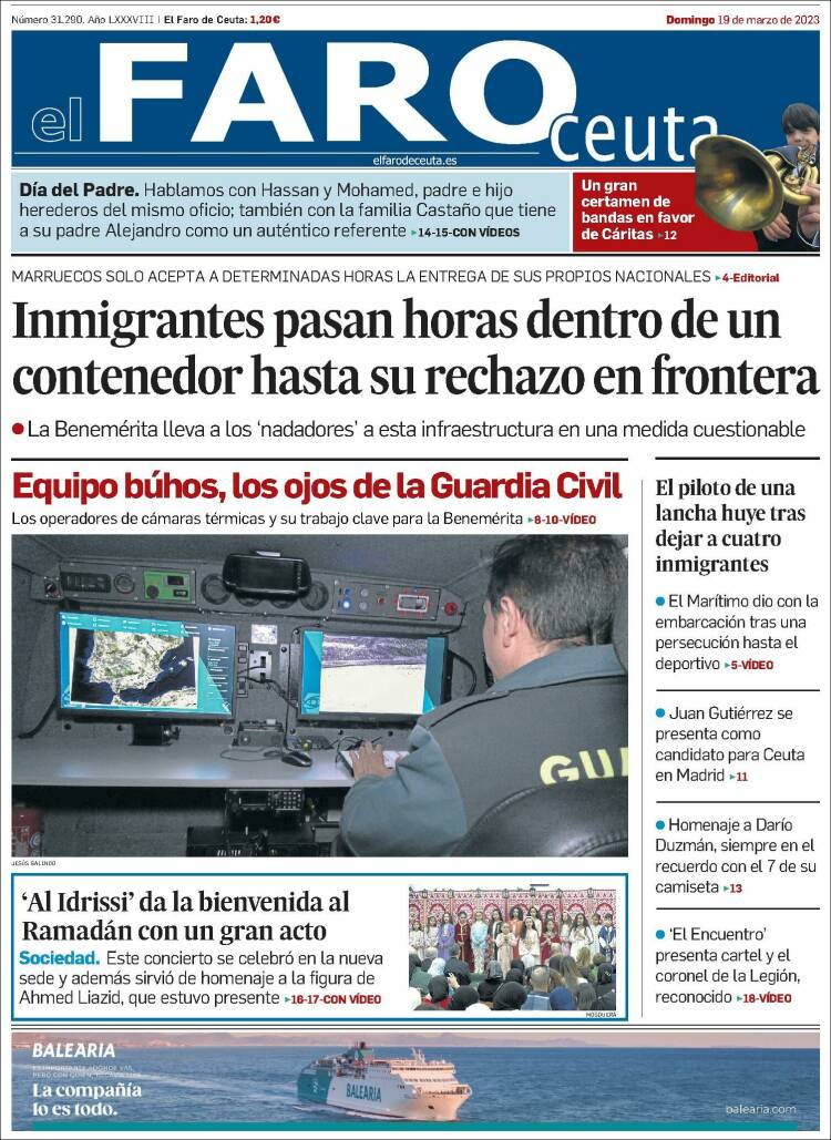 Portada de El Faro de Ceuta (España)