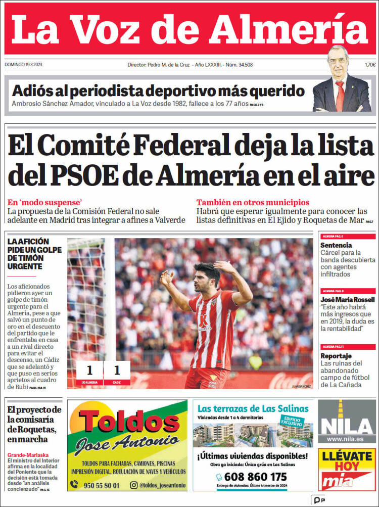 Portada de La Voz de Almería (Spain)