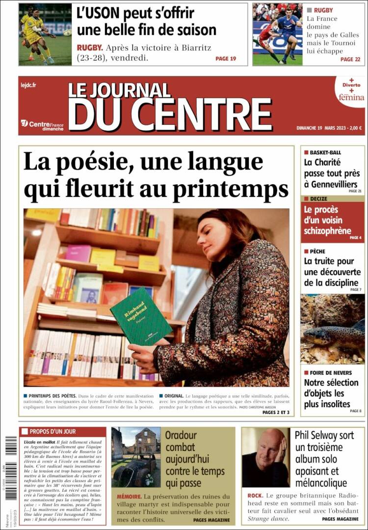 Portada de Le Journal du Centre (Francia)