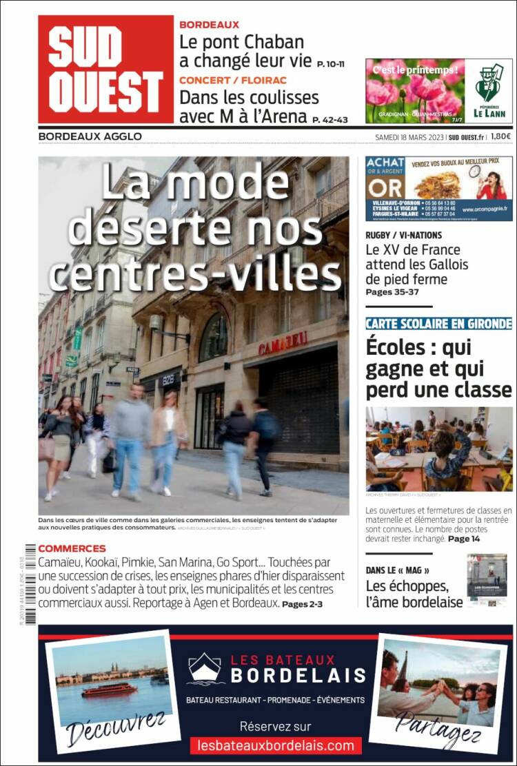 Portada de Sud Ouest (Francia)