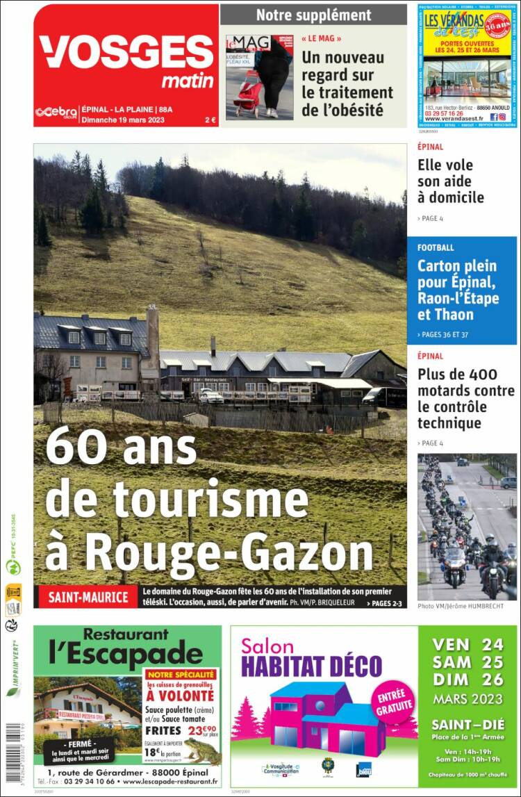 Portada de Vosges Matin (France)