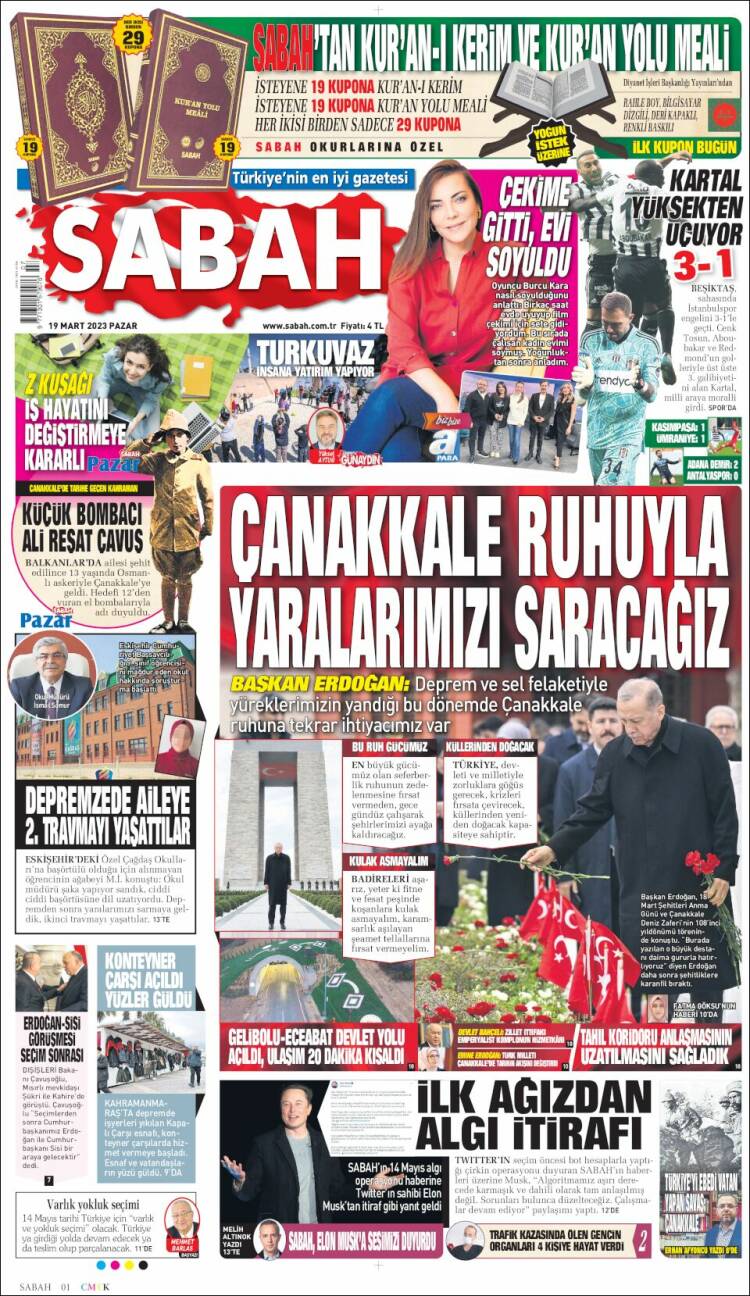 Portada de Sabah (Turqu&iacute;a)