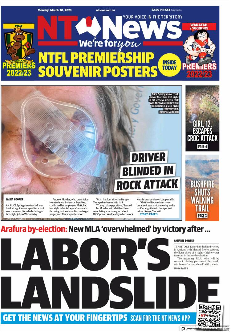 Portada de Northern Territory News (Australia)