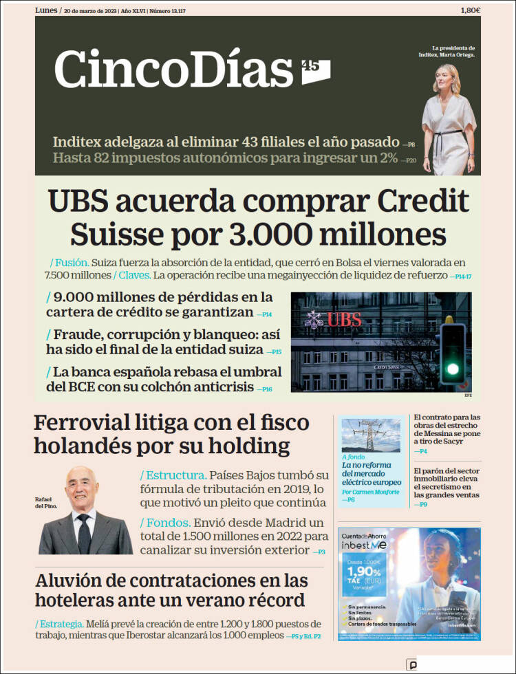 Portada de Cinco Días (España)