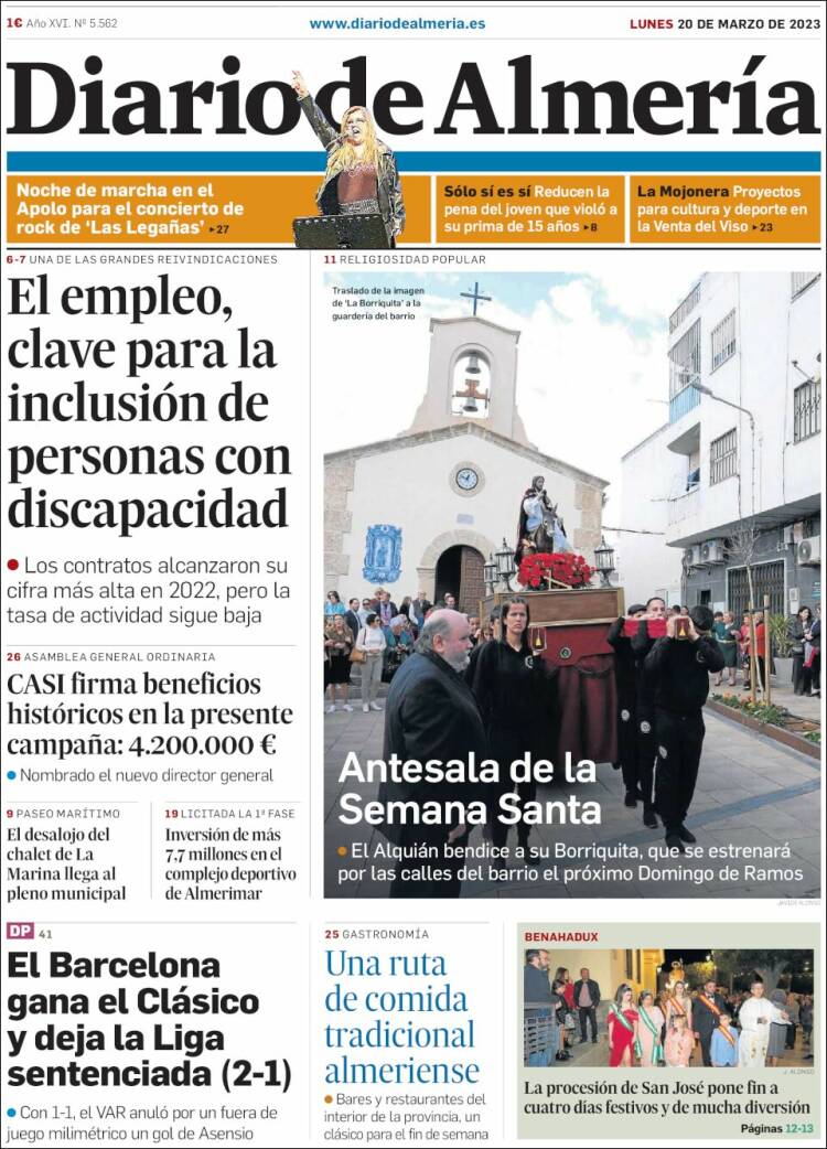 Portada de Diario de Almería (España)