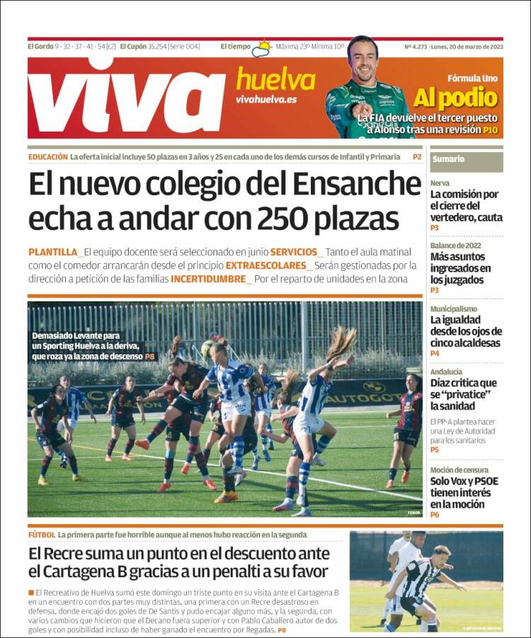 Portada de Viva Huelva (España)
