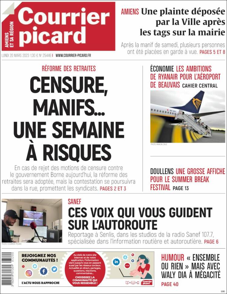 Portada de Courrier Picard (France)