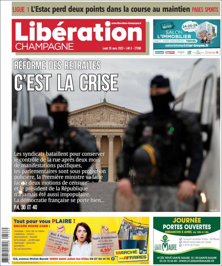 Portada de Libération Champagne (Francia)