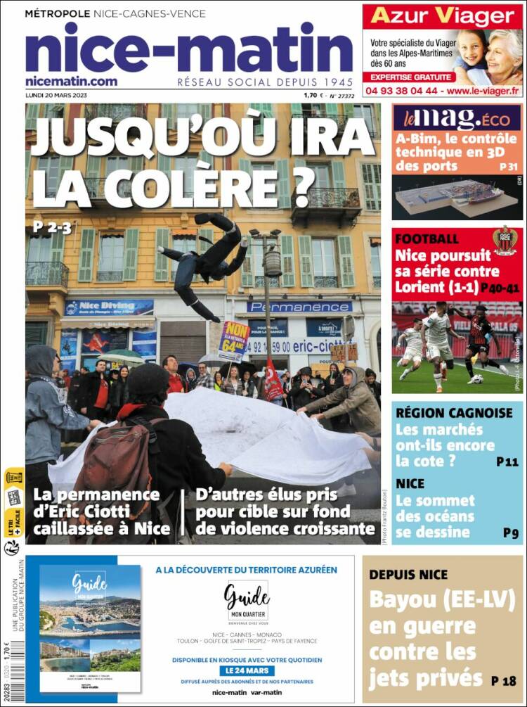 Portada de Nice-Matin (France)