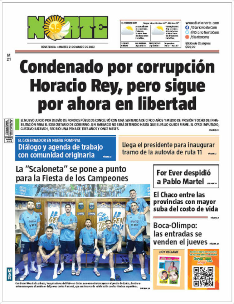 Portada de Diario Norte (Argentina)