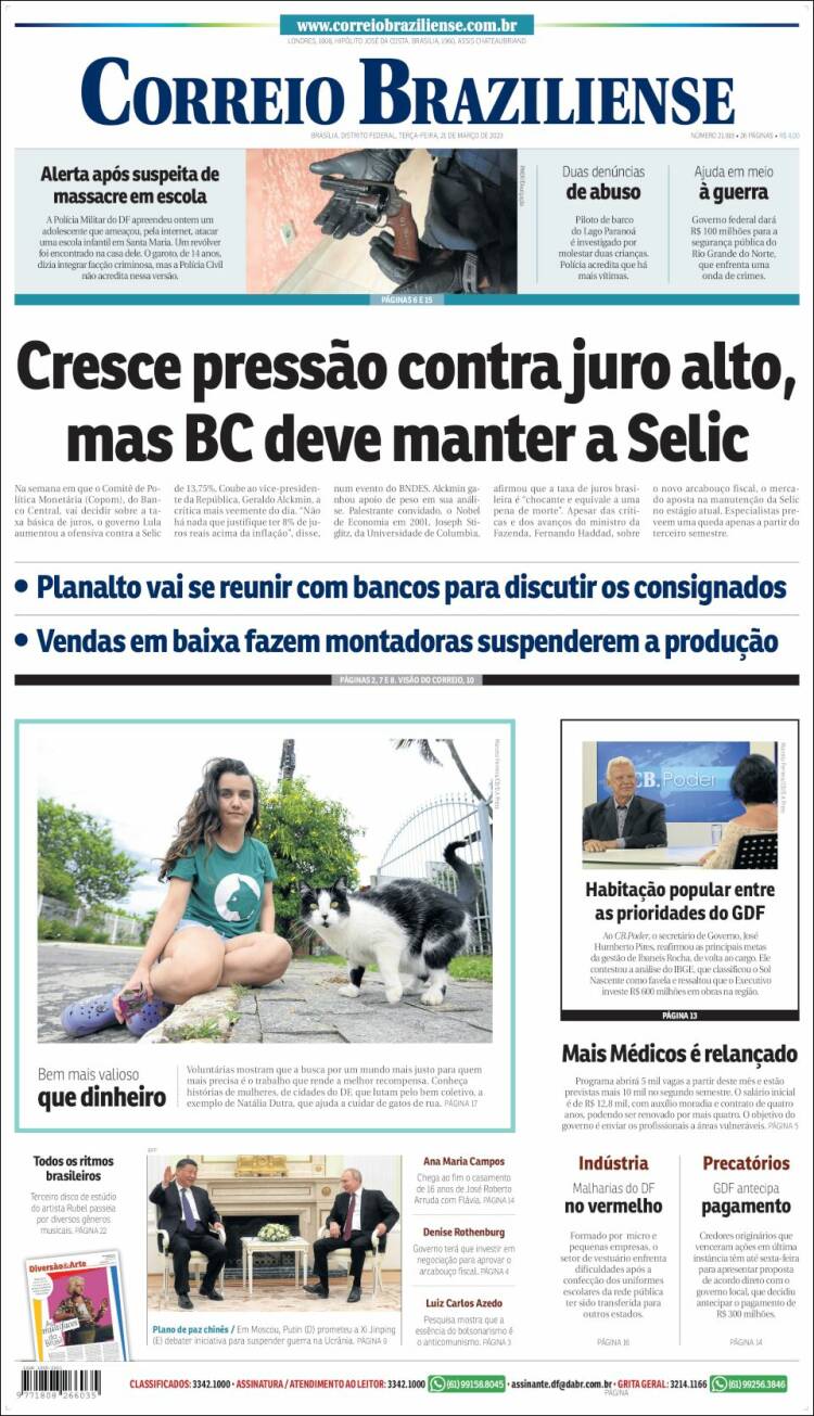 Portada de Correio Braziliense (Brasil)