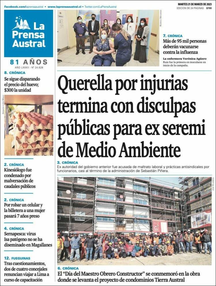 Portada de El Magallanes (Chile)