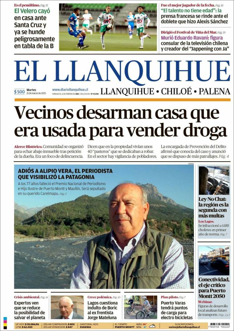 Portada de El Llanquihue (Chile)