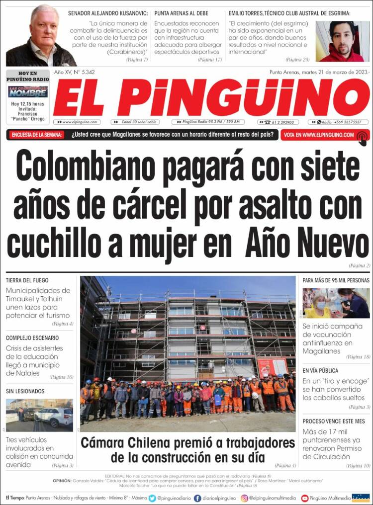 Portada de El Pingüino (Chile)