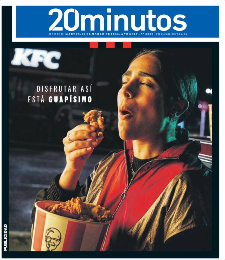 Portada de 20 Minutos - Madrid (España)