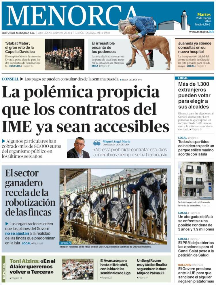 Portada de Menorca - Diario Insular (España)